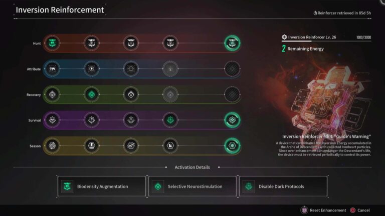 The First Descendant – Inversion Reinforcement Level Guide